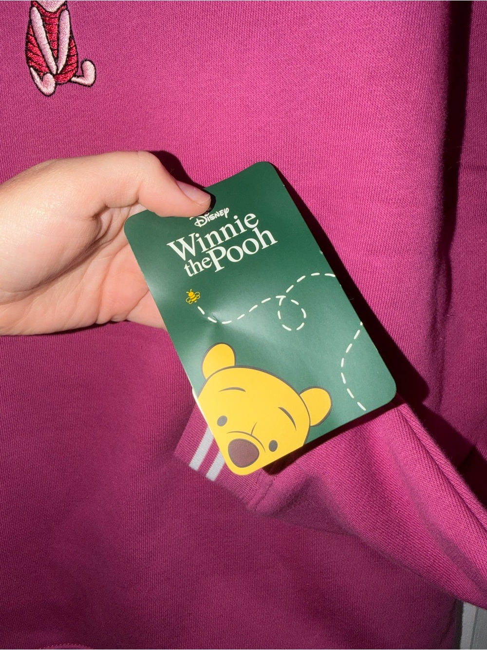 Disney Winnie the Pooh Magenta Crewneck Sweatshirt - Picture 6 of 7